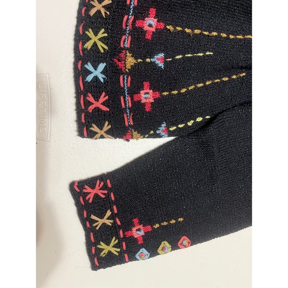 VTG Icelandic Designs Silk Blend  Artsy Retro Embroidered Button L Cardigan Y2K - Picture 6 of 9